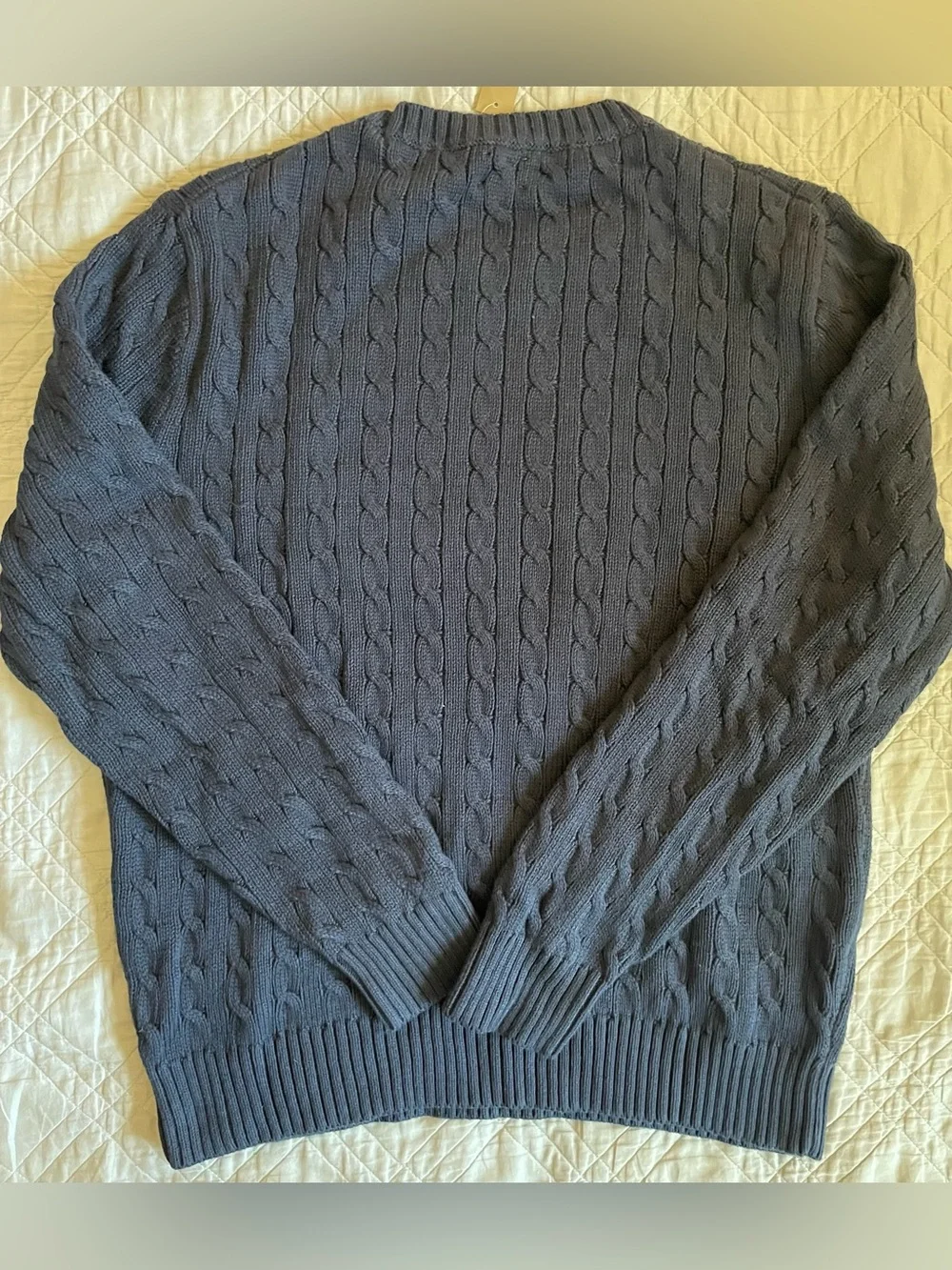 J.Crew Heritage cotton cable-knit sweater in Navy Size XL $118 CO474